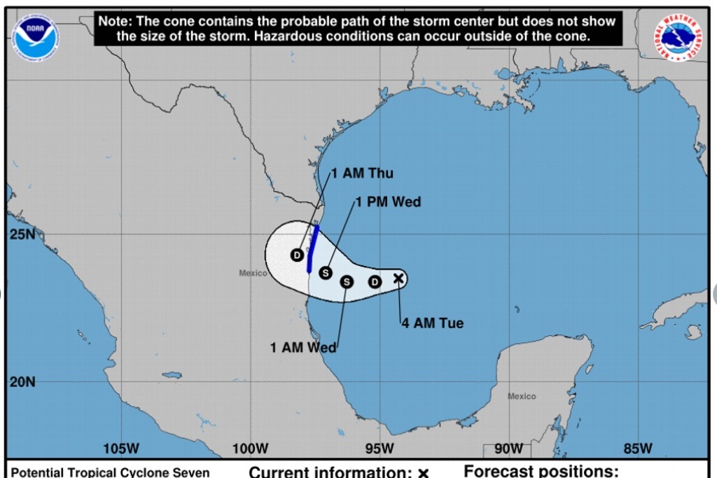 Disturbio en Golfo de México con 100% de probabilidad para evolucionar a ciclón tropical en 48 horas