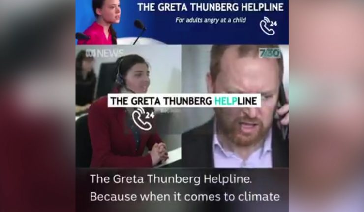 “The Greta Thunberg Helpline”, el viral que se burla de los adultos que se enojan con la joven activista sueca