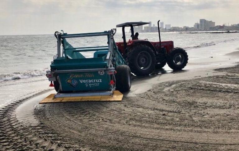 limpieza y oxigenación de playas de Veracruz con nueva maquinaria