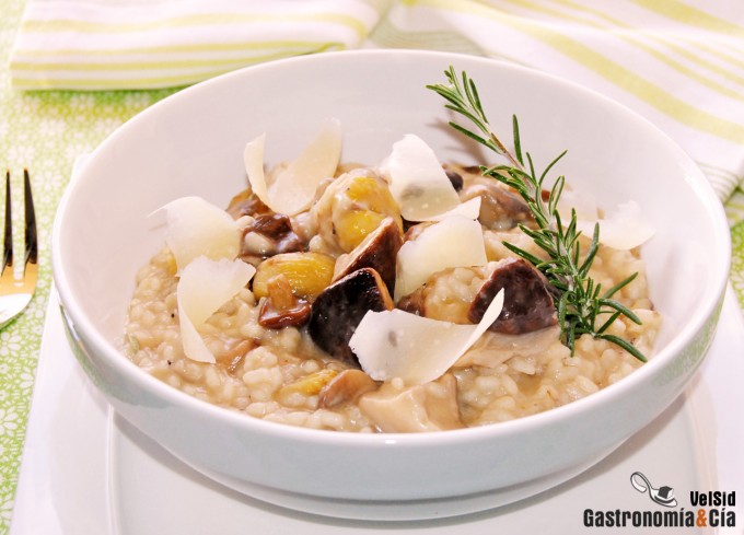 Receta de Risotto de setas y castañas un entrante reconfortante